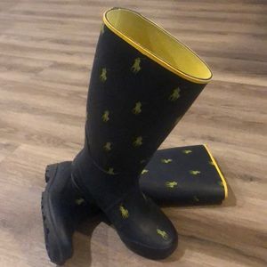 Ralph Lauren polo rain boots. Size 6